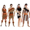 Trang phục Halloween Người Lớn Caveman Ấn Độ Hoang Dã Cosplay Thợ Săn Carnival Cặp Đôi