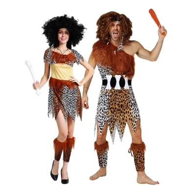 Trang phục Halloween Người Lớn Caveman Ấn Độ Hoang Dã Cosplay Thợ Săn Carnival Cặp Đôi 6