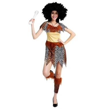 Trang phục Halloween Người Lớn Caveman Ấn Độ Hoang Dã Cosplay Thợ Săn Carnival Cặp Đôi 7