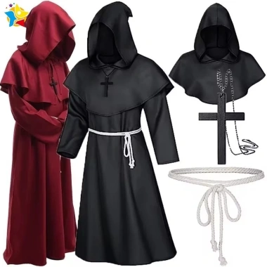 Trang phục Halloween Nhà Sư Trung Cổ Phù Thủy Cosplay Nam Nữ Giá chỉ 278.856đ