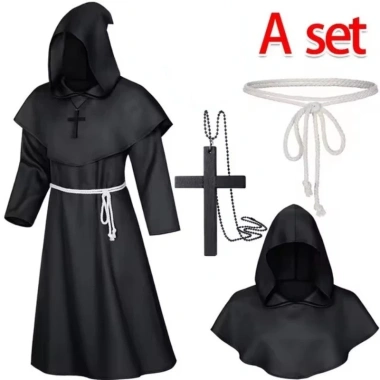 Trang phục Halloween Nhà Sư Trung Cổ Phù Thủy Cosplay Nam Nữ Giá chỉ 278.856đ