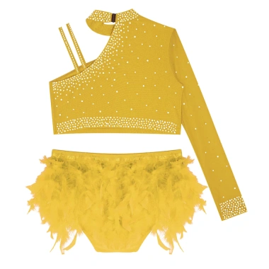 Trang phục khiêu vũ bé gái kim cương giả, crop top, lông vũ, quần đùi - độc đáo 7 Trang phục khiêu vũ bé gái kim cương giả, crop top, lông vũ, quần đùi - độc đáo 7