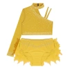 Trang phục khiêu vũ bé gái kim cương giả, crop top, lông vũ, quần đùi - độc đáo 8