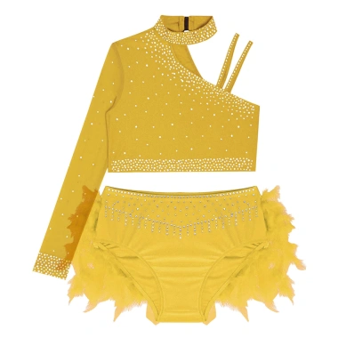 Trang phục khiêu vũ bé gái kim cương giả, crop top, lông vũ, quần đùi - độc đáo 8 Trang phục khiêu vũ bé gái kim cương giả, crop top, lông vũ, quần đùi - độc đáo 8