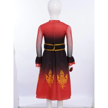 Trang phục khiêu vũ gái Nyeemya – Váy gradient kim cương giả, tay dài, thắt lưng, mũ hoa