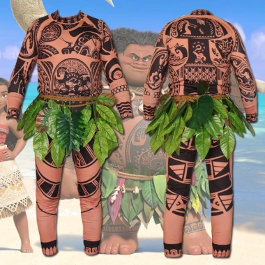 Trang phục nam cao cấp Maui Moana – Hình xăm, cosplay người bản địa, Halloween 417.420₫