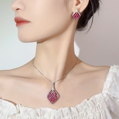 Trang sức kim cương ruby phong cách mới châu Âu Mỹ cho nữ - Giá 288,203₫