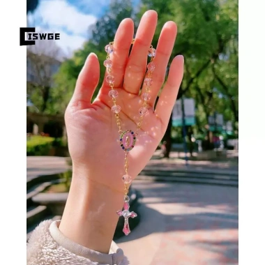 Trang Trí Ô Tô Mân Côi Dây Chuyền Chữ Thập Vô Lăng Phụ Kiện Cơ Đốc Trang Trí Ô Tô Mân Côi Dây Chuyền Chữ Thập Vô Lăng Phụ Kiện Cơ Đốc