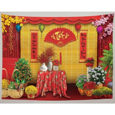 Trang Trí Tết 2.026 Mẫu HOT Tranh Vải 6D Rõ Nét Siêu Đẹp - Phông Nền Bính Ngọ Giá 64.499₫