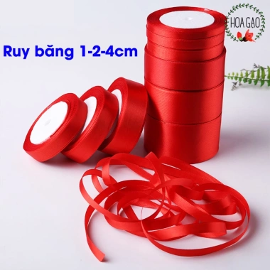 Trang trí Tết ruy băng đỏ, hoa gạo lụa, dây đỏ treo cây - Giá chỉ 19.000đ