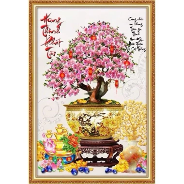 Tranh 3D dán tường Mai Vàng phong thủy - Tài lộc Phú quý May mắn 34.410 VND