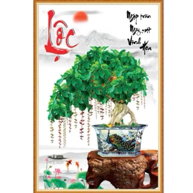 Tranh 3D dán tường Mai Vàng phong thủy - Tài lộc Phú quý May mắn 34.410 VND