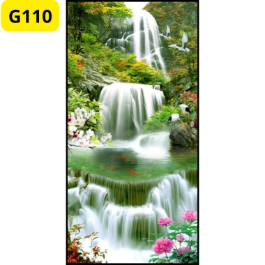 Tranh 3D Phong Cảnh Thác Nước Dán Tường Dán Kính Có Sẵn Keo Giá 108.000đ