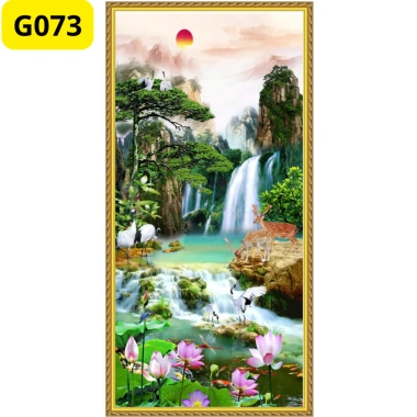 Tranh 3D Phong Cảnh Thác Nước Dán Tường Dán Kính Có Sẵn Keo Giá 108.000đ 2