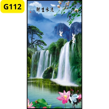 Tranh 3D Phong Cảnh Thác Nước Dán Tường Dán Kính Có Sẵn Keo Giá 108.000đ 6