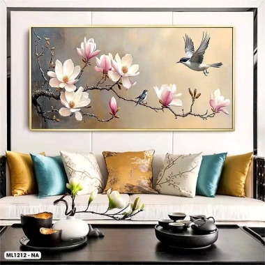Tranh Canvas Cành Hoa Mộc Lan Cao Cấp Trang trí phòng khách, sofa, đầu giường - Giá chỉ 268.600₫ 2