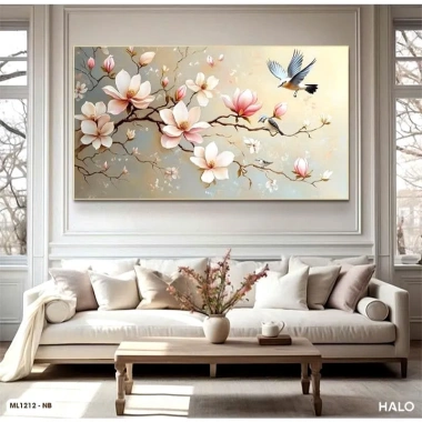 Tranh Canvas Cành Hoa Mộc Lan Cao Cấp Trang trí phòng khách, sofa, đầu giường - Giá chỉ 268.600₫ 3