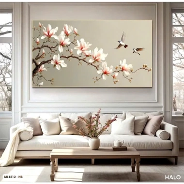 Tranh Canvas Cành Hoa Mộc Lan Cao Cấp Trang trí phòng khách, sofa, đầu giường - Giá chỉ 268.600₫ 5