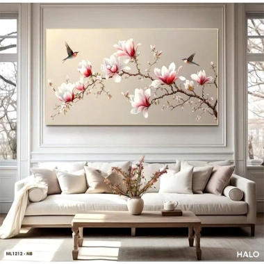 Tranh Canvas Cành Hoa Mộc Lan Cao Cấp Trang trí phòng khách, sofa, đầu giường - Giá chỉ 268.600₫ 6