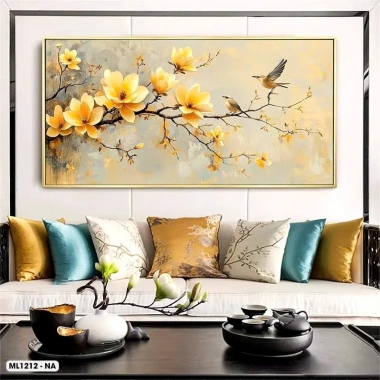 Tranh Canvas Cành Hoa Mộc Lan Cao Cấp Trang trí phòng khách, sofa, đầu giường - Giá chỉ 268.600₫ 8