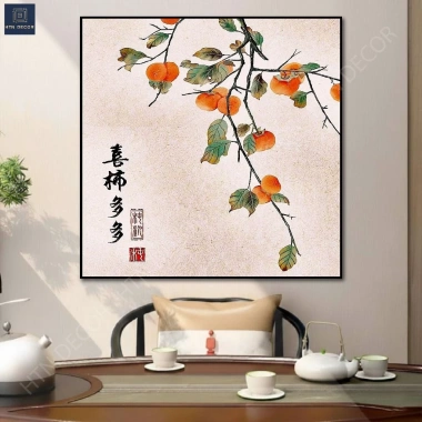 Tranh Canvas Cành Hồng Trĩu Quả - Trang trí phòng khách, spa, giảm giá 105k 4