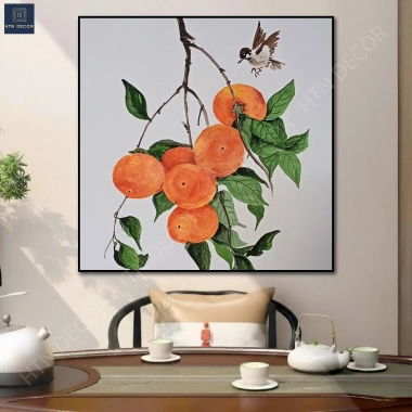 Tranh Canvas Cành Hồng Trĩu Quả - Trang trí phòng khách, spa, giảm giá 105k 5