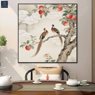 Tranh Canvas Cành Hồng Trĩu Quả - Trang trí phòng khách, spa, giảm giá 105k 7