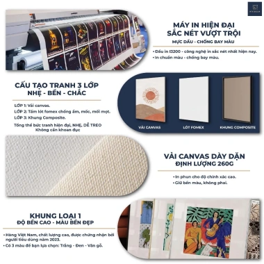 Tranh Canvas Cành Hồng Trĩu Quả - Trang trí phòng khách, spa, giảm giá 105k 9
