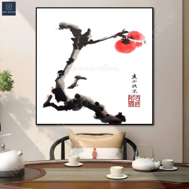 Tranh Canvas Cành Hồng Trĩu Quả - Trang trí phòng khách, spa, giảm giá 105k 10
