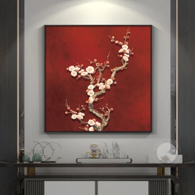 Tranh Canvas Hoa Mai Tết - Trang Trí Phòng Khách Sang Trọng Hút Tài Lộc Đầu Năm