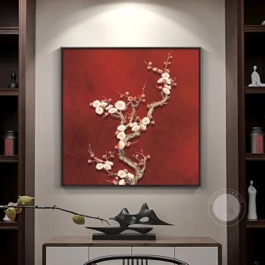Tranh Canvas Hoa Mai Tết - Trang Trí Phòng Khách Sang Trọng Hút Tài Lộc Đầu Năm