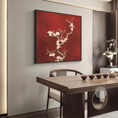 Tranh Canvas Hoa Mai Tết - Trang Trí Phòng Khách Sang Trọng Hút Tài Lộc Đầu Năm
