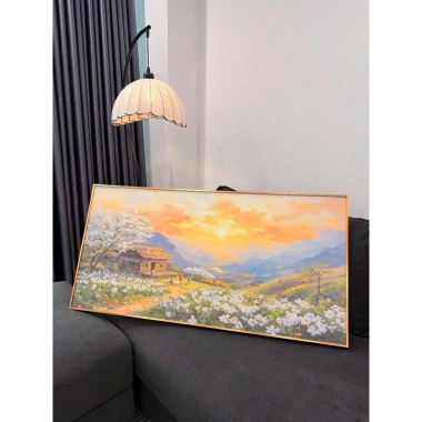 Tranh Canvas Hoa Mai Tết - Trang Trí Phòng Khách Sang Trọng Hút Tài Lộc Đầu Năm
