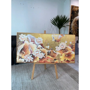 Tranh Canvas Hoa Mai Tết - Trang Trí Phòng Khách Sang Trọng Hút Tài Lộc Đầu Năm