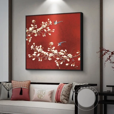 Tranh Canvas Hoa Mai Tết - Trang Trí Phòng Khách Sang Trọng Hút Tài Lộc Đầu Năm