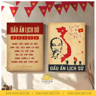 Tranh canvas Quốc Khánh 2/9 I CD2 - Cổ động lịch sử, decor cửa hàng, giá ưu đãi 112.800₫