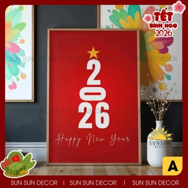 Tranh canvas Tết 2.026 - Tranh decor nhà, cafe, giá chỉ 114.000đ