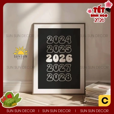 Tranh canvas Tết 2.026 - Tranh decor nhà, cafe, giá chỉ 114.000đ