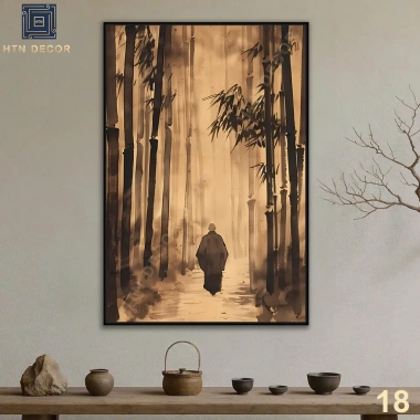 Tranh Canvas Thiền Nghệ Thuật - Treo Tường Trang Trí Phòng Khách, Phòng Thiền - Giá 104.000đ