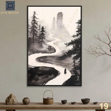Tranh Canvas Thiền Nghệ Thuật - Treo Tường Trang Trí Phòng Khách, Phòng Thiền - Giá 104.000đ