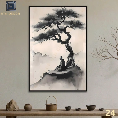 Tranh Canvas Thiền Nghệ Thuật - Treo Tường Trang Trí Phòng Khách, Phòng Thiền - Giá 104.000đ