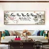 Tranh Canvas Thư Pháp GIA HÒA VẠN SỰ HƯNG - Mẫu mới, treo phòng khách, khu trà, giá ưu đãi 391k