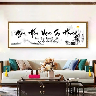 Tranh Canvas Thư Pháp GIA HÒA VẠN SỰ HƯNG - Mẫu mới, treo phòng khách, khu trà, giá ưu đãi 391k 3 Tranh Canvas Thư Pháp GIA HÒA VẠN SỰ HƯNG - Mẫu mới, treo phòng khách, khu trà, giá ưu đãi 391k 3