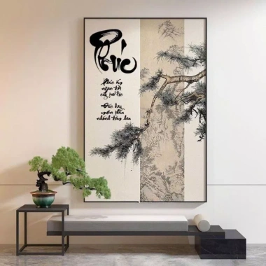 Tranh Canvas Treo Tường Chữ Thư Pháp Phúc Đức Tâm Nghĩa HH165 – Phòng Khách, Thờ, Trà Giá 105.000