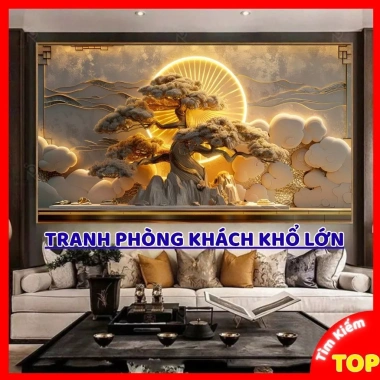 Tranh Cây Tài Lộc Phong Thủy Tráng Gương - Treo Phòng Khách, Hút Vượng Khí, 350.000