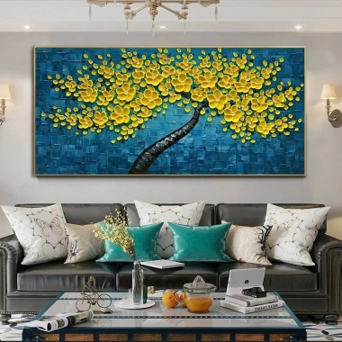 Tranh Cây Tài Lộc Phong Thủy Tráng Gương - Treo Phòng Khách, Hút Vượng Khí, 350.000