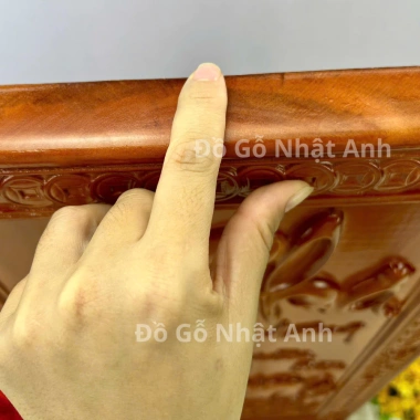 Tranh Cha Mẹ Gỗ Hương Đỏ Đục Nguyên Khối - Treo Tường Trang Trí Phòng Khách, Đồ Gỗ Nhật Anh - 280k 2