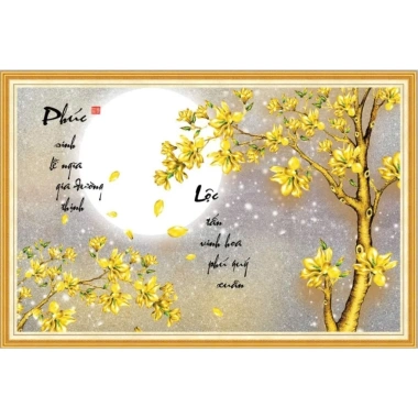 Tranh chữ thư pháp vải lụa Lộc Nhẫn Đức Tâm - Dán tường keo, giá 75.000 VND