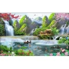 Tranh dán tường 3D Sơn Thủy - Thác Nước, In Kích Thước Yêu Cầu, 90.000 VNĐ