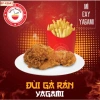 Tranh dán tường 3D vải lụa Quán nướng gà rán mỳ cay - Dán keo, giá 177.000 VNĐ 10